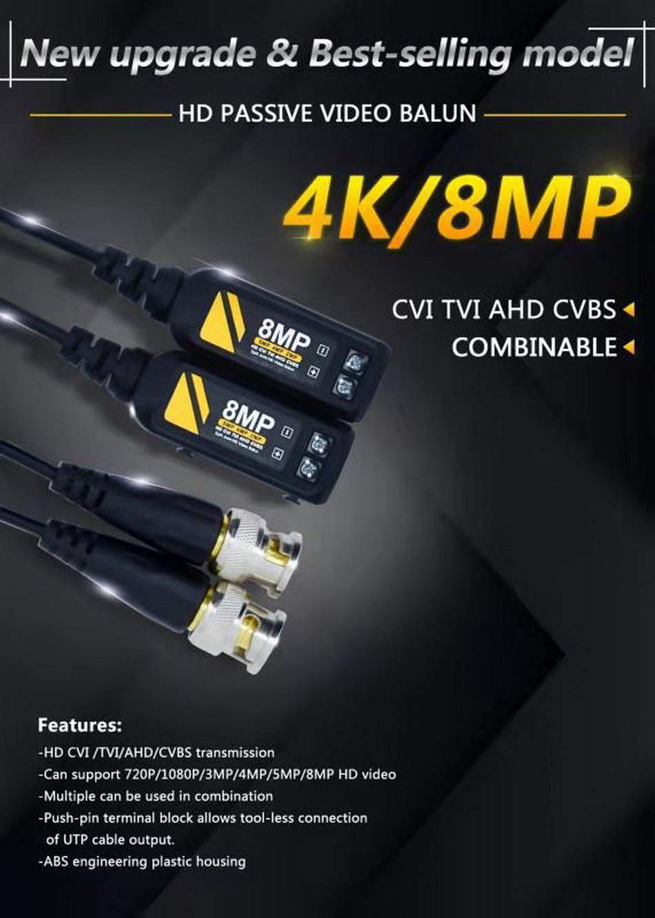 Accesorii VIDEO BALUN 4k/8mp